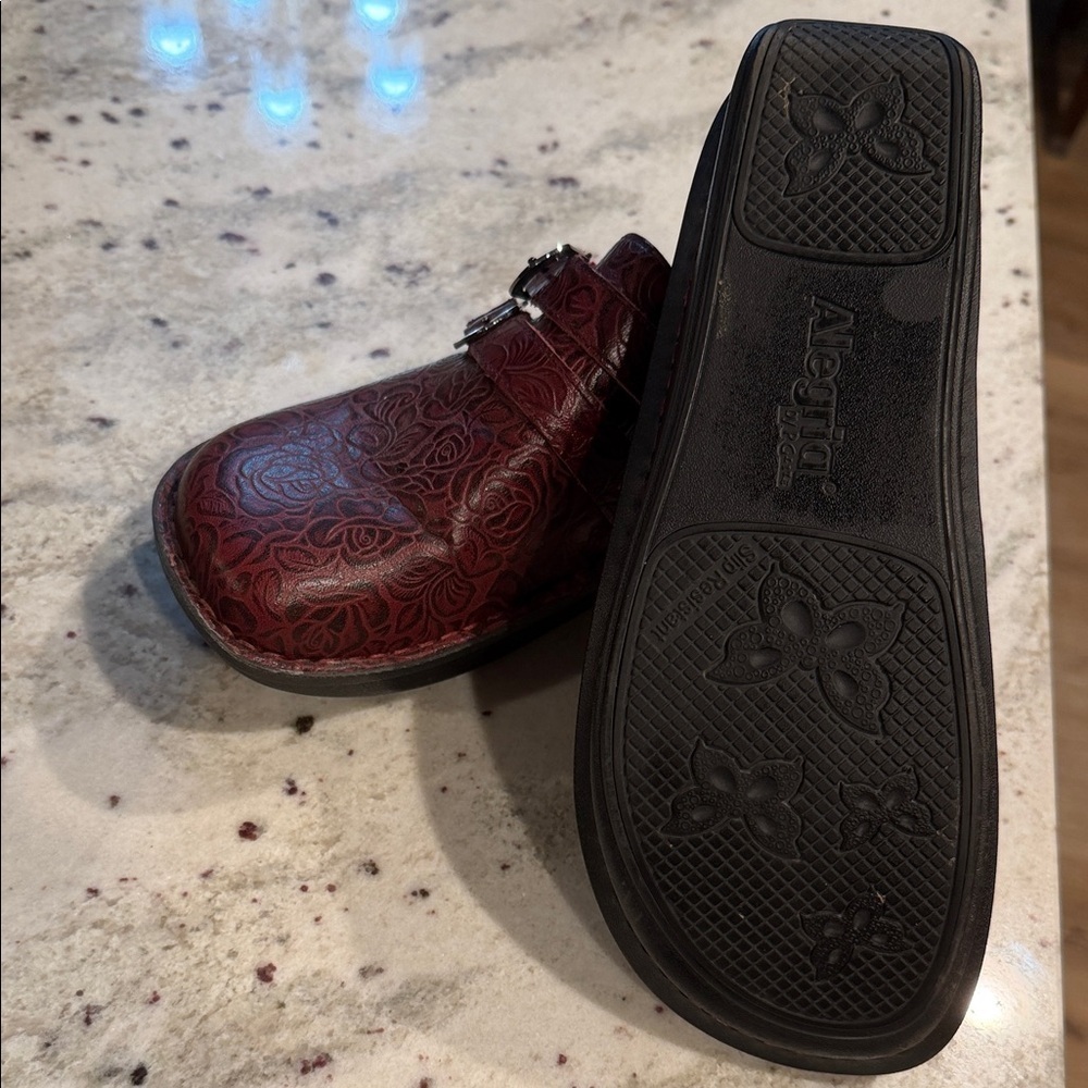 Alegria Alli Women Shoe Eau 40 Alli Oxblood Bloom Red Tooled Leather - Picture 5 of 7